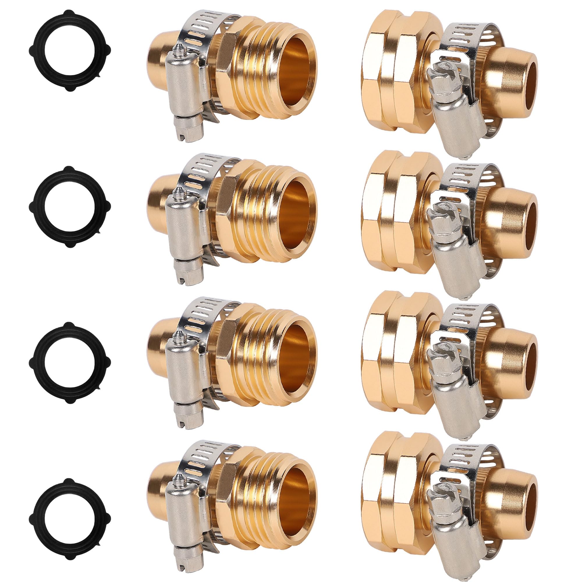 Triumpeek garden hose repair kit 4-set with aluminum connectors for durable, leak-free fixes.
