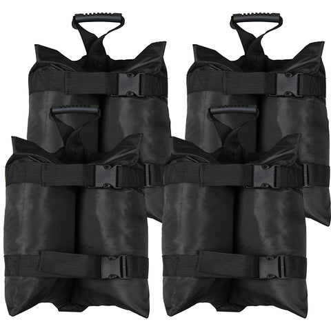 TRINKA canopy weights with 320lbs capacity attached to tent leg for wind stabilization.