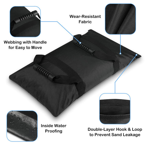 TRINKA sandbags feature sturdy handles for easy transport and placement.