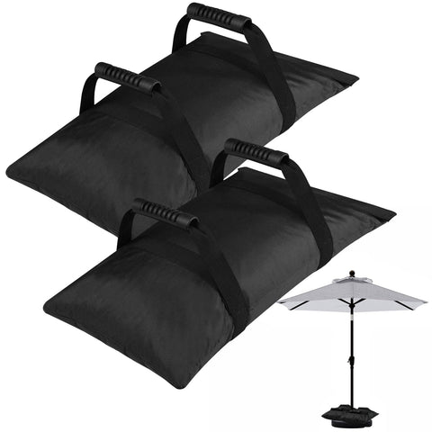 TRINKA umbrella-base-weight-sandbags hold 45 lbs to stabilize cantilever umbrellas.