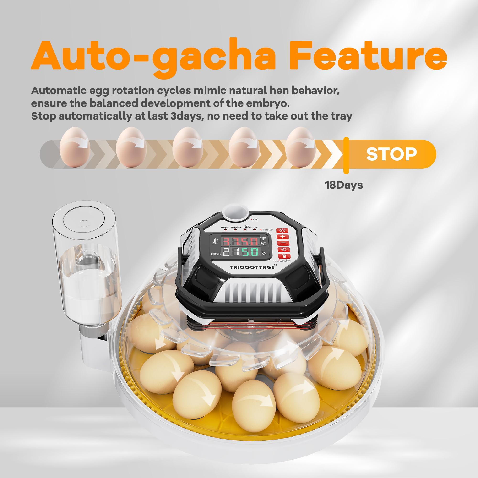 TRIOCOTTAGE incubator-user-friendly-interface makes setup simple for beginners and seasoned breeders.