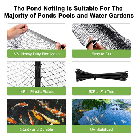 TRIOSEA pond view seen clearly through thin mesh netting