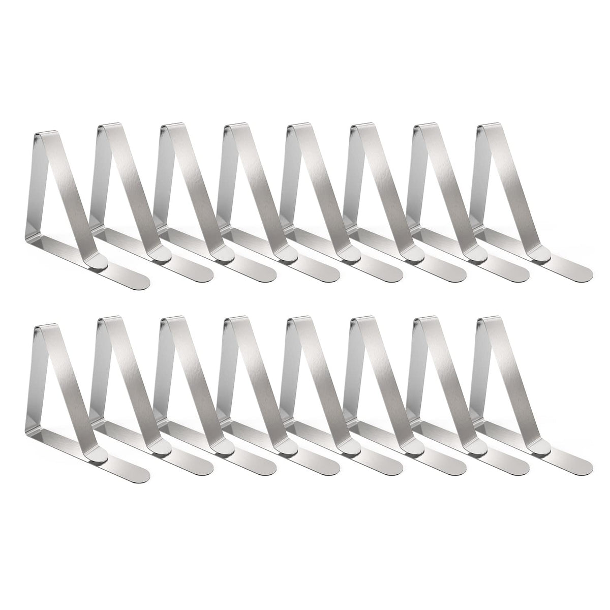 TriPole tablecloth clips close-up showing stainless steel grip on fabric