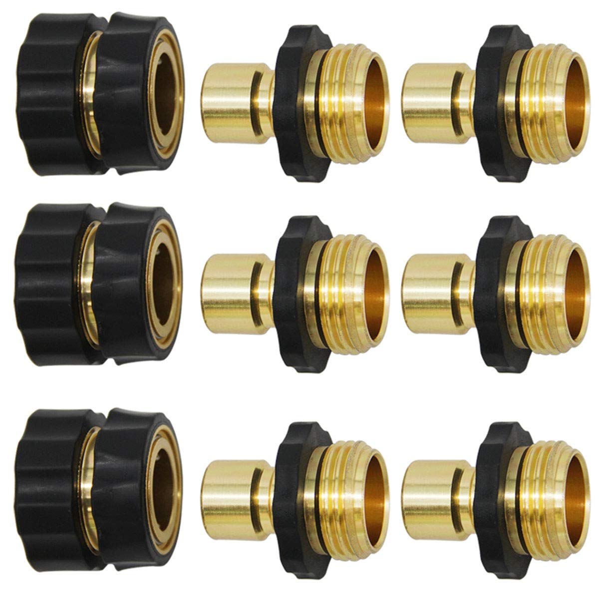 Triumpeek 3/4-inch hose connector close-up highlighting quick-release design for easy setup.