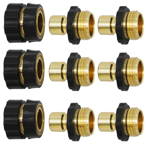 Triumpeek 3/4-inch hose connector close-up highlighting quick-release design for easy setup.