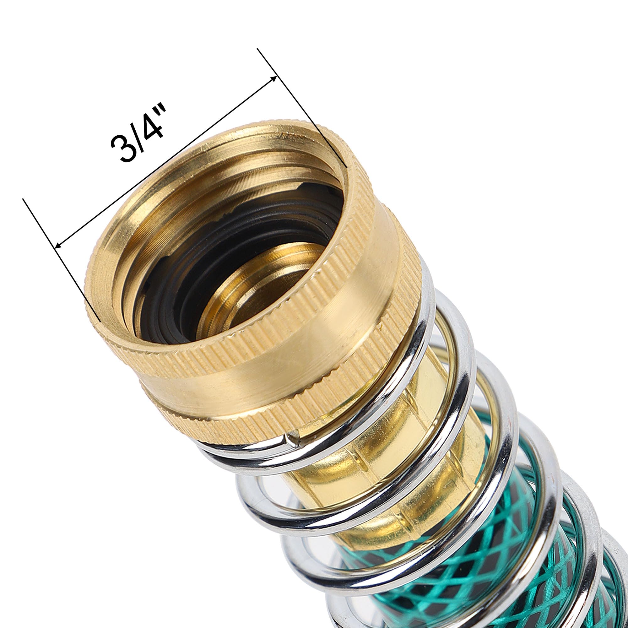 Triumpeek brass hose connector with 3-4 inch threads, durable and leak-resistant.
