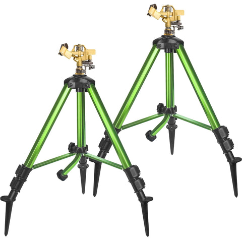 Triumpeek impact sprinkler with brass head delivers steady lawn coverage.