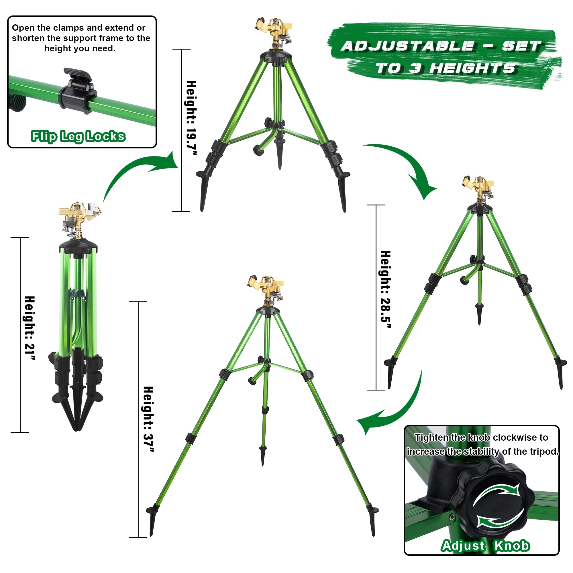 Triumpeek tripod base with height options for versatile placement.