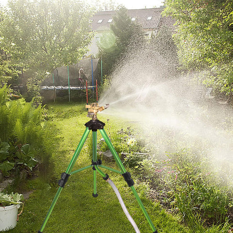 Triumpeek sprinkler ideal for lawns, gardens, patios, and greenhouses.