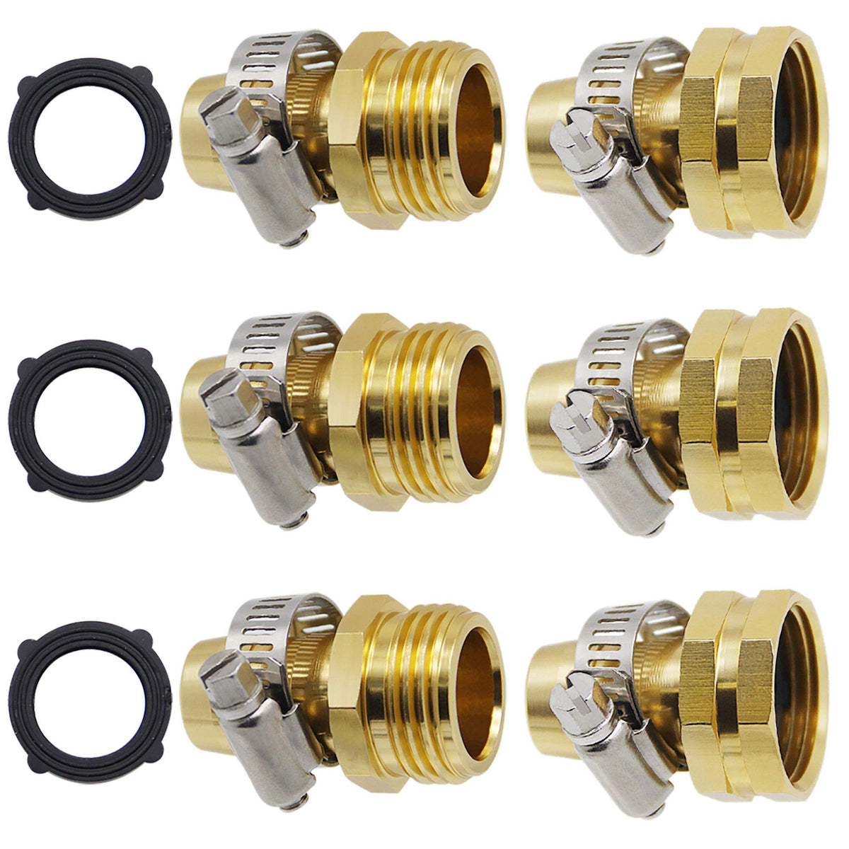 Triumpeek garden hose repair kit assembly for quick leak-free connection