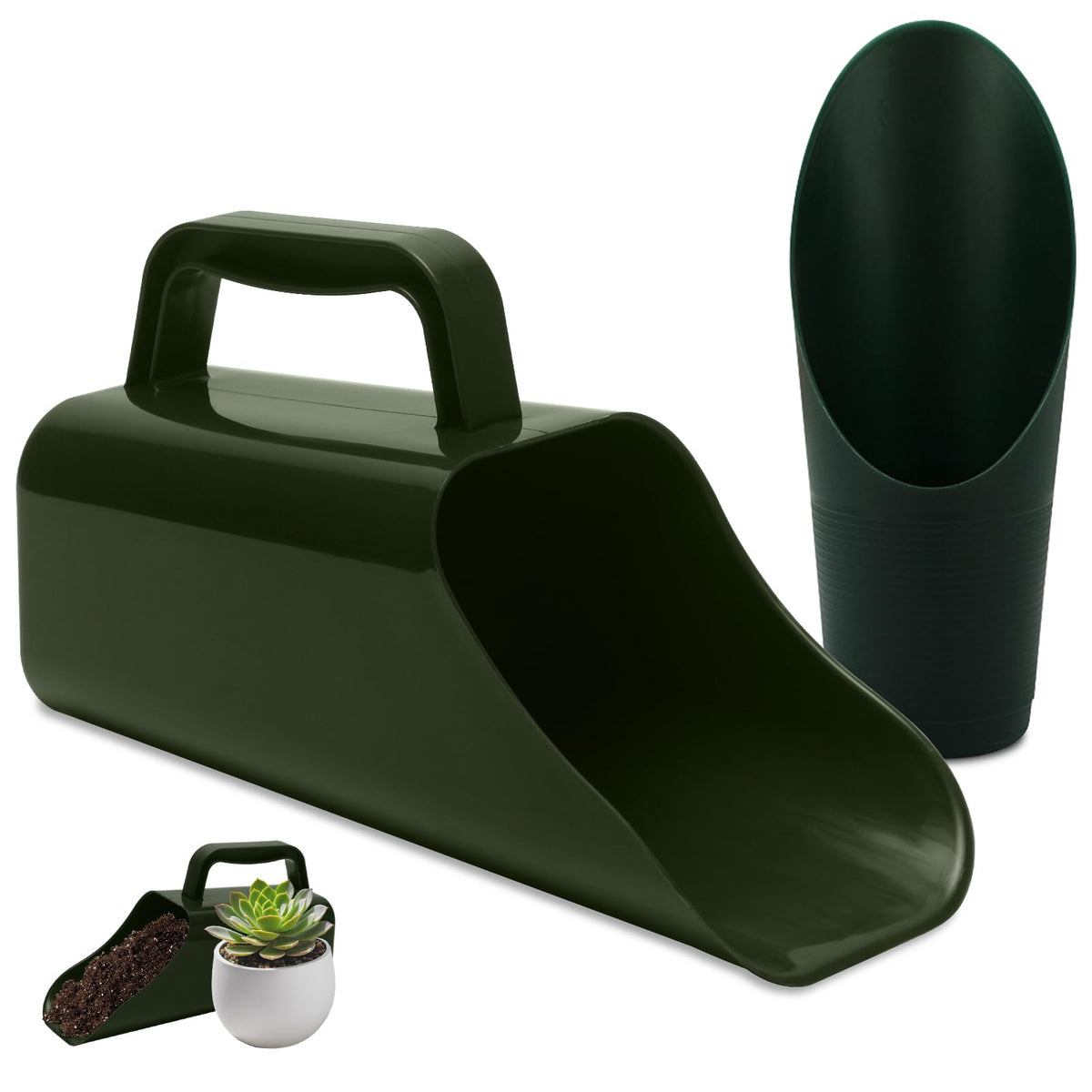 Trivolein garden soil scoop hand trowel for precise potting in tight spaces