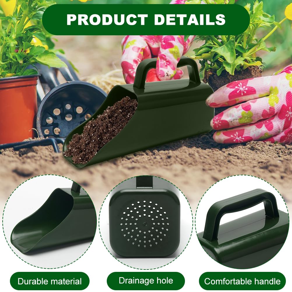 Trivolein garden soil scoop with sifting holes for finer potting mix