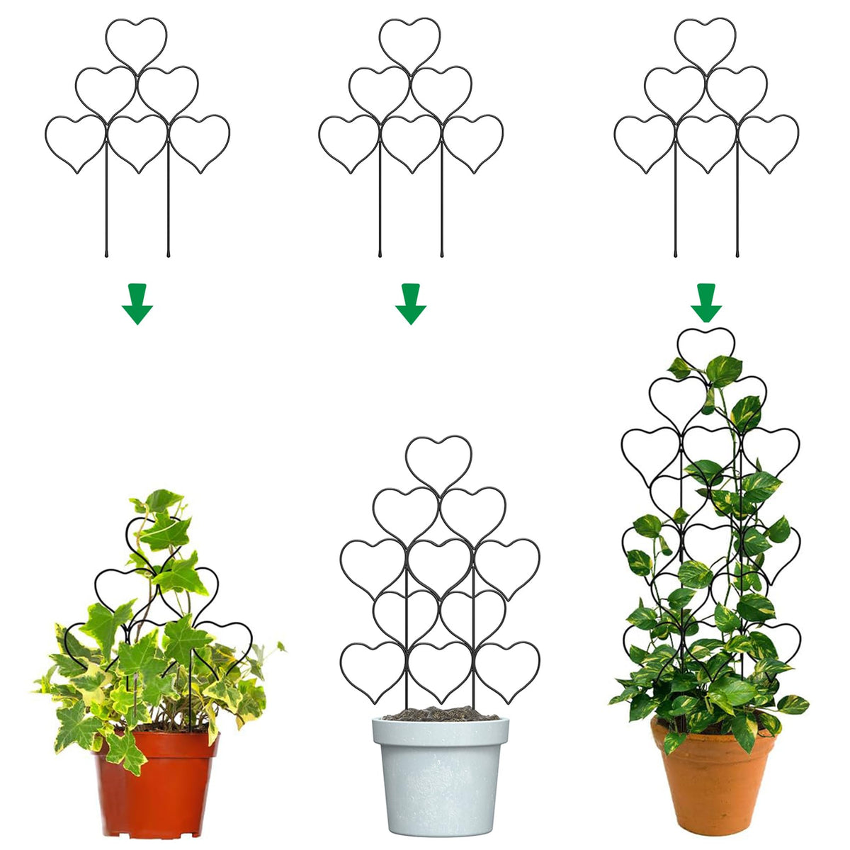 Trlzey plant trellis stackable 3-pack for flexible vertical gardening