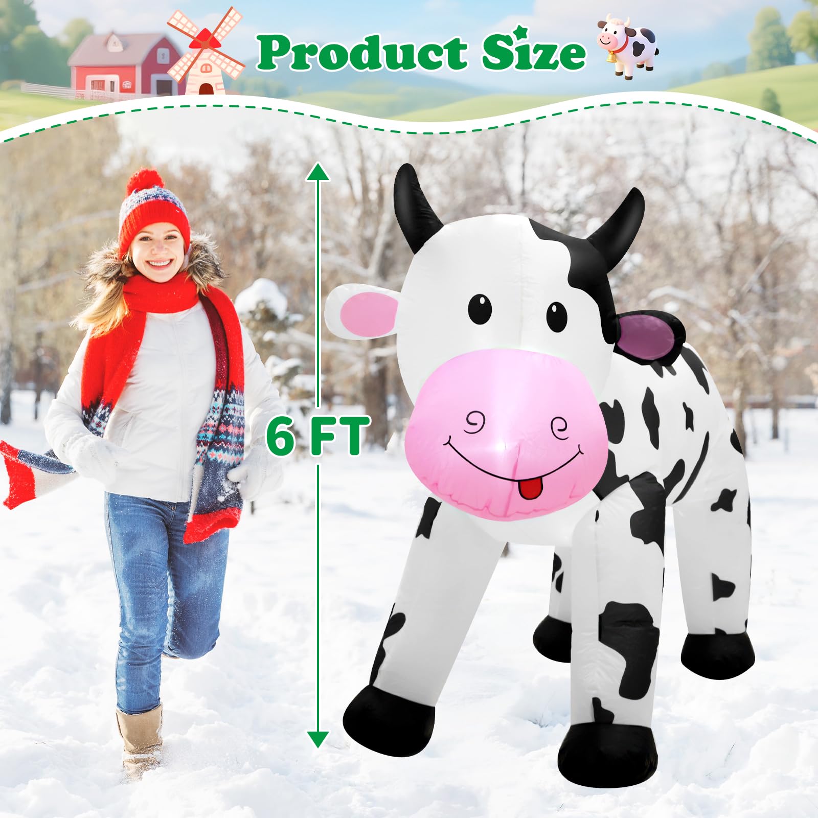 TRMESIA inflatable cow ideal for Easter and Christmas displays