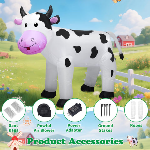 TRMESIA inflatable cow side view showing durable weather-ready design