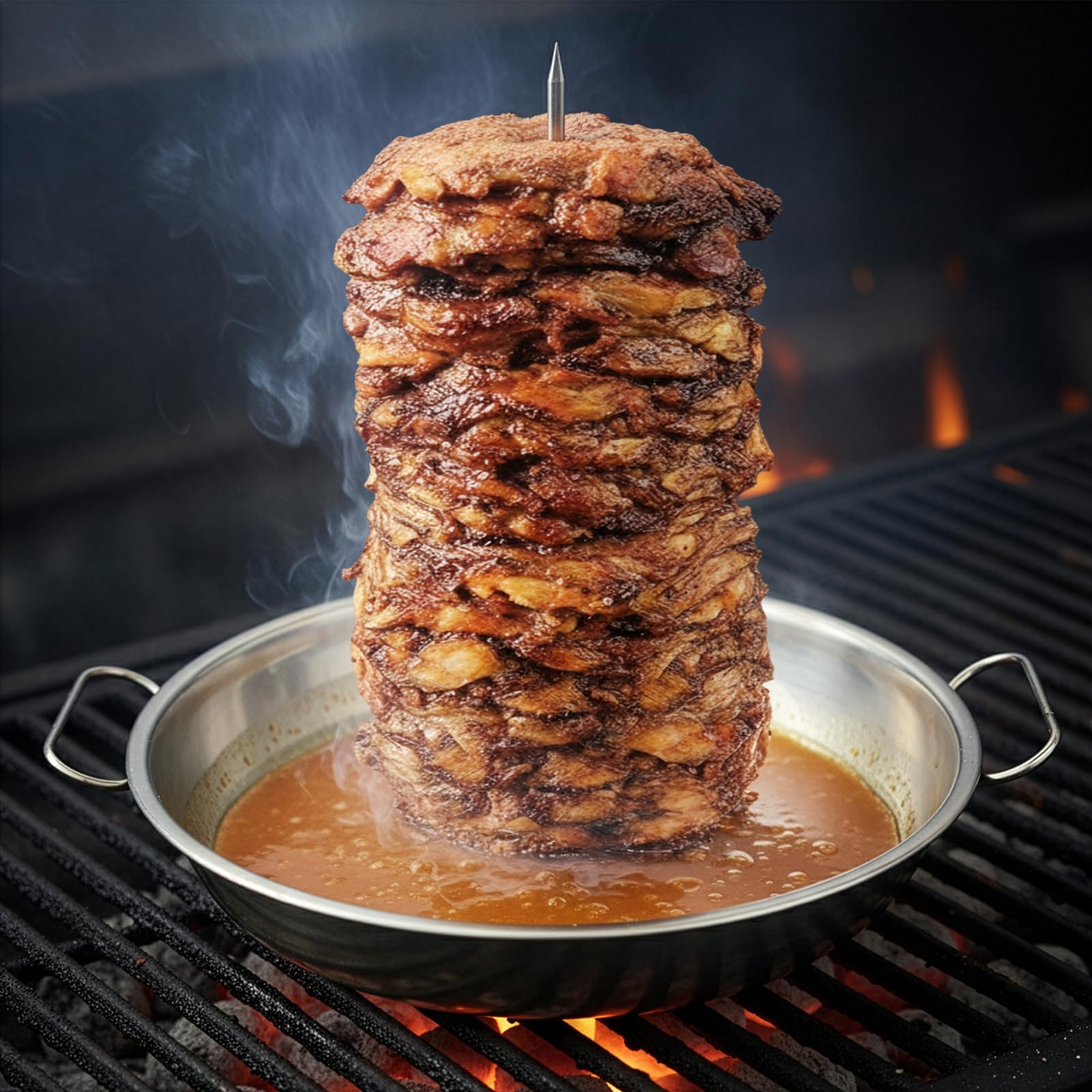 Trompo King 7in spike provides sturdy skewering for small portions and precision