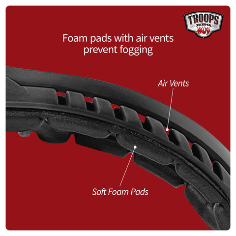 TROOPS BBQ eye protection comes with protective case and cleaning cloth for storage.