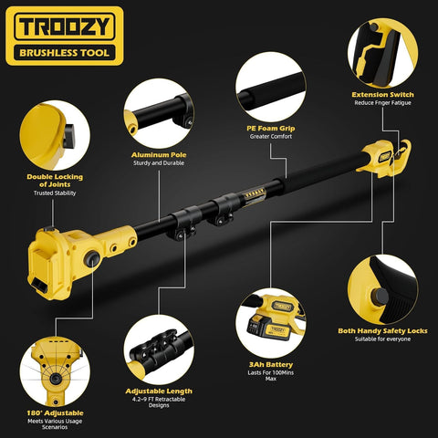 TROOZY 2-in-1 detachable tree saw for low-cut versatility