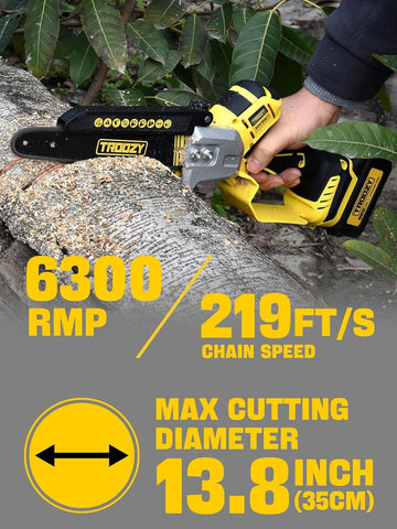 TROOZY brushless motor close-up highlights powerful, efficient cutting performance.