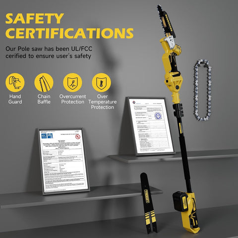 TROOZY handheld chainsaw mode for quick ground-level cutting.