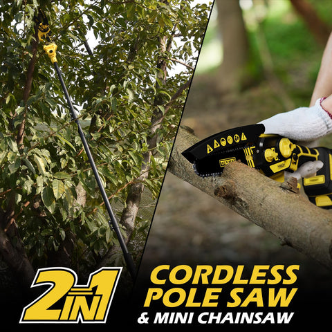 TROOZY adjustable pole extends from 4 to 9 feet for overhead pruning