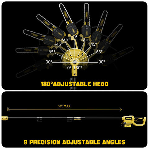 TROOZY extendable pole reaches 4.2 to 9 feet for high branches