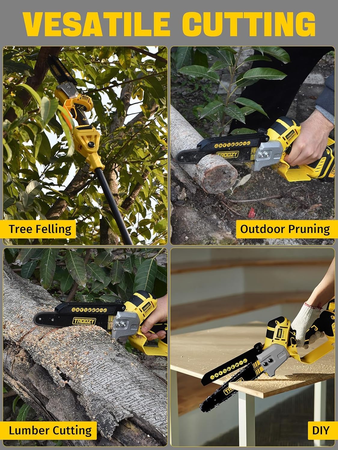 TROOZY durable, cordless design suits storm cleanup and seasonal yard care.