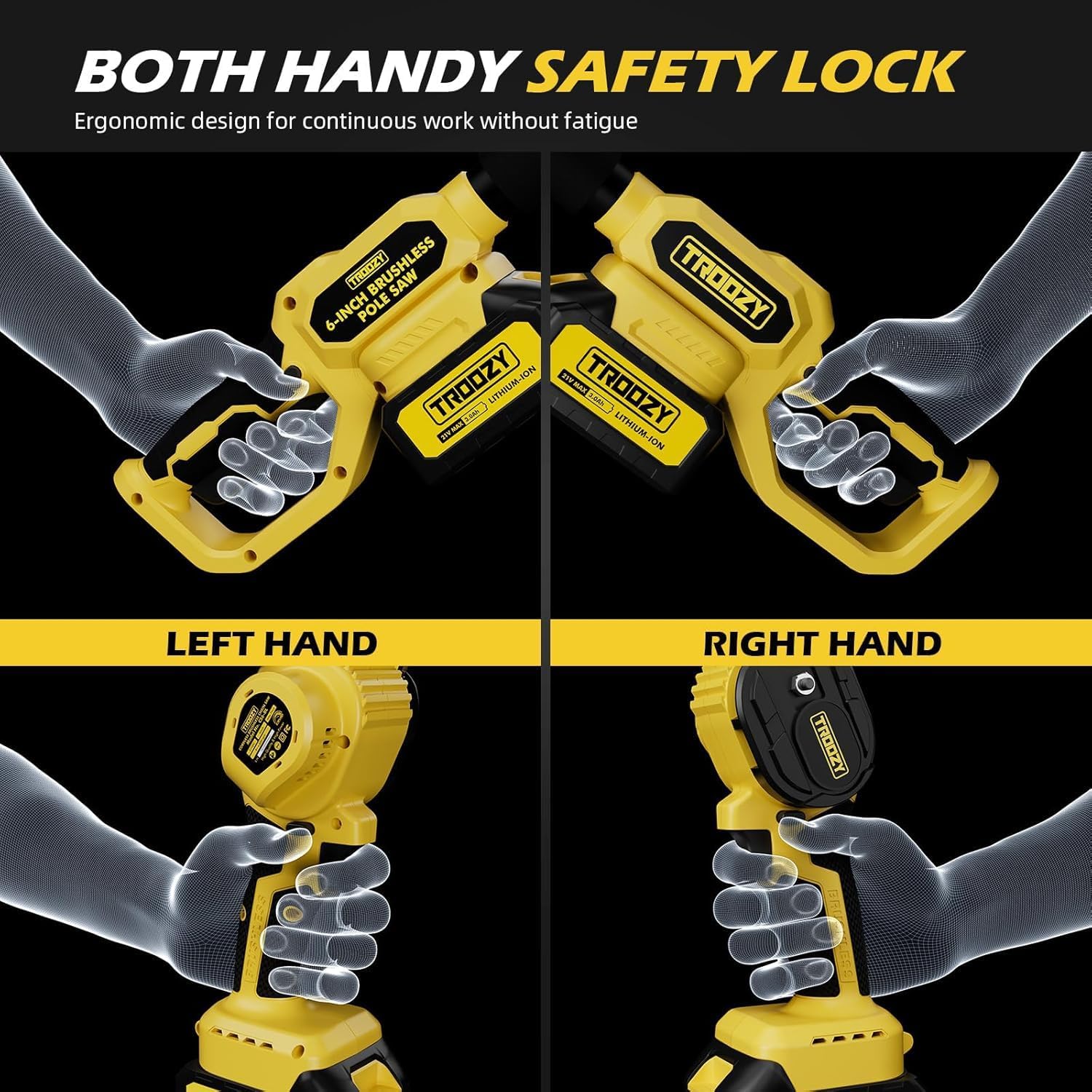 TROOZY safety chain brake and anti-slip handle for controlled use