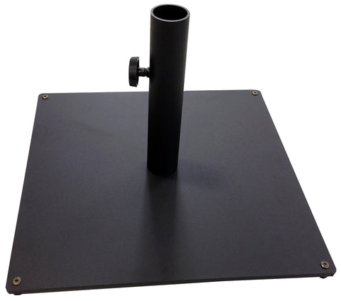 Tropishade steel base top view shows a 20x20 inch footprint for stable support