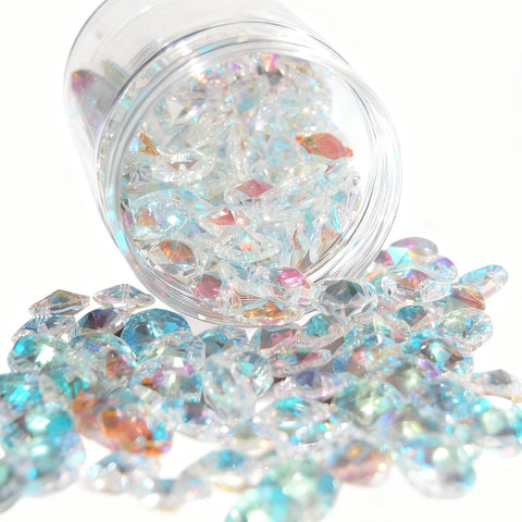 Troyune crystal octagon bead close-up showing faceted surfaces and prism sparkle