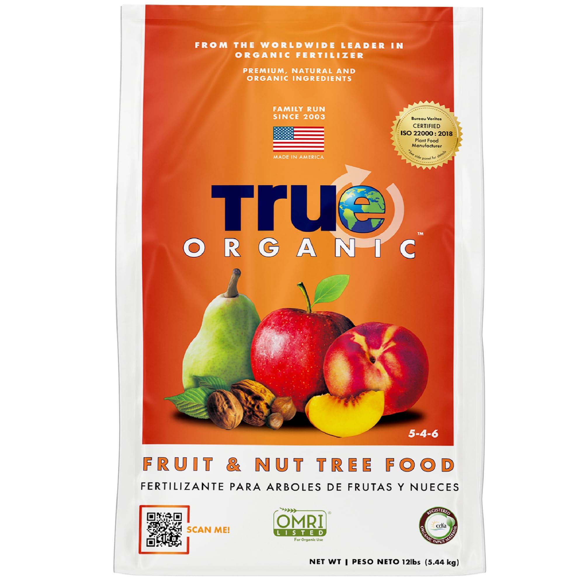 True Organic Fruit & Nut Food bag 4lb ready to feed trees for healthier fruit.