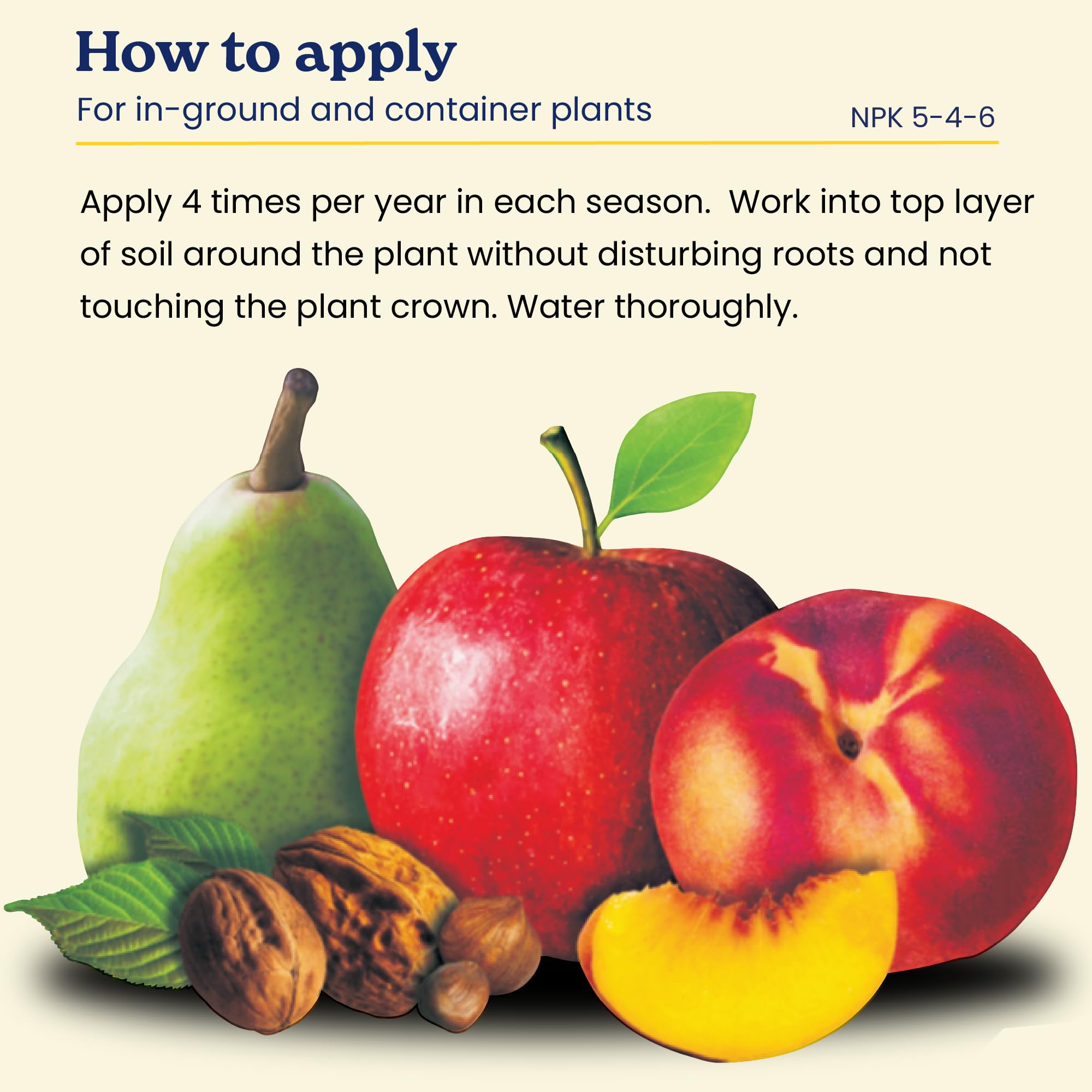 True Organic Fruit & Nut Food provides 70 sq ft coverage per 4lb bag.