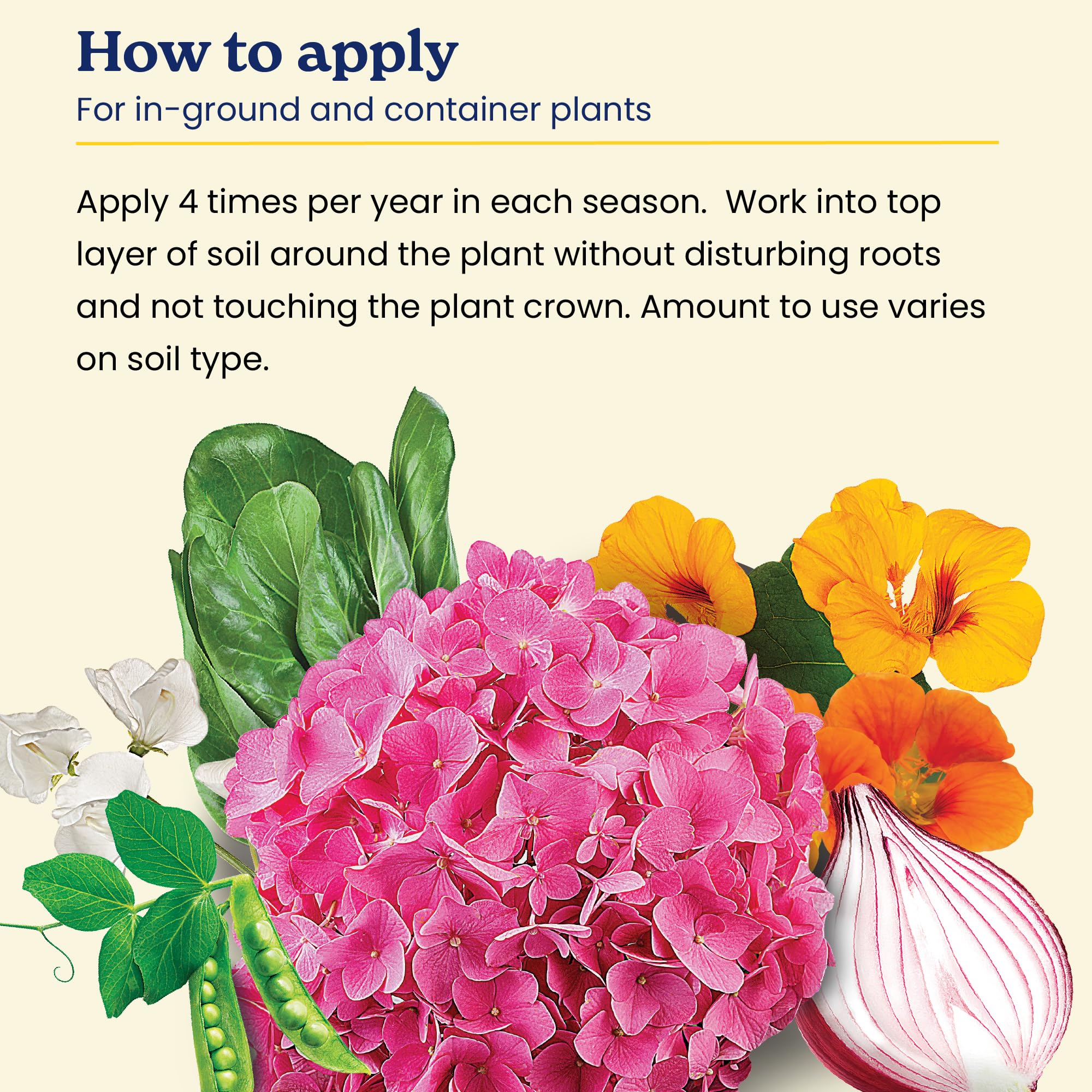 True Organic Garden Lime supports hydrangea blooms by adjusting soil acidity
