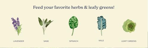 True Organic Herb and Leafy Greens Food nutrition label communicates balanced nutrients for herbs.