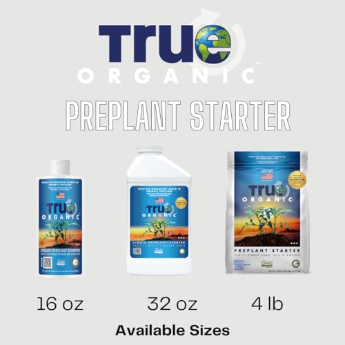 True Organic Preplant Starter measuring cup demonstrates precise dosing