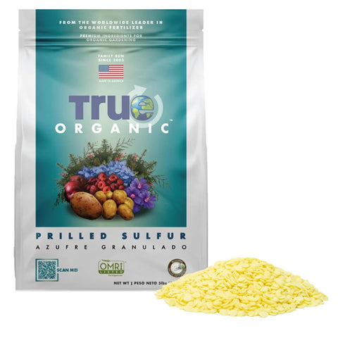 True Organic Prilled Sulfur bag-application improves soil pH for better nutrient uptake