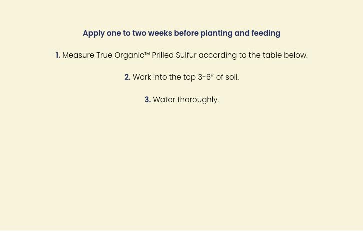 True Organic Prilled Sulfur soil-application aids balanced garden beds