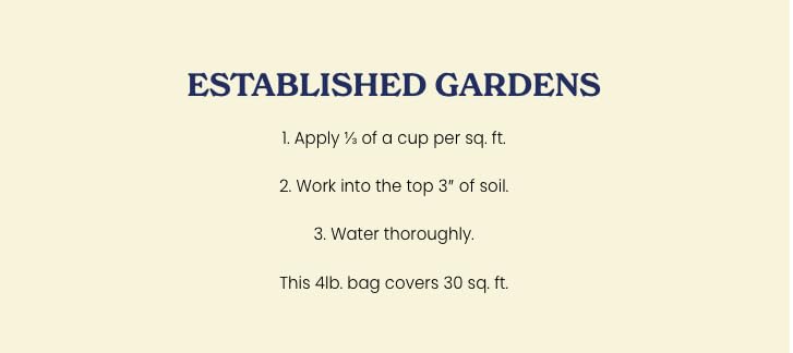 True Organic Raised Bed Food applied to herbs in a raised bed