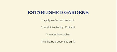 True Organic Raised Bed Food applied to herbs in a raised bed