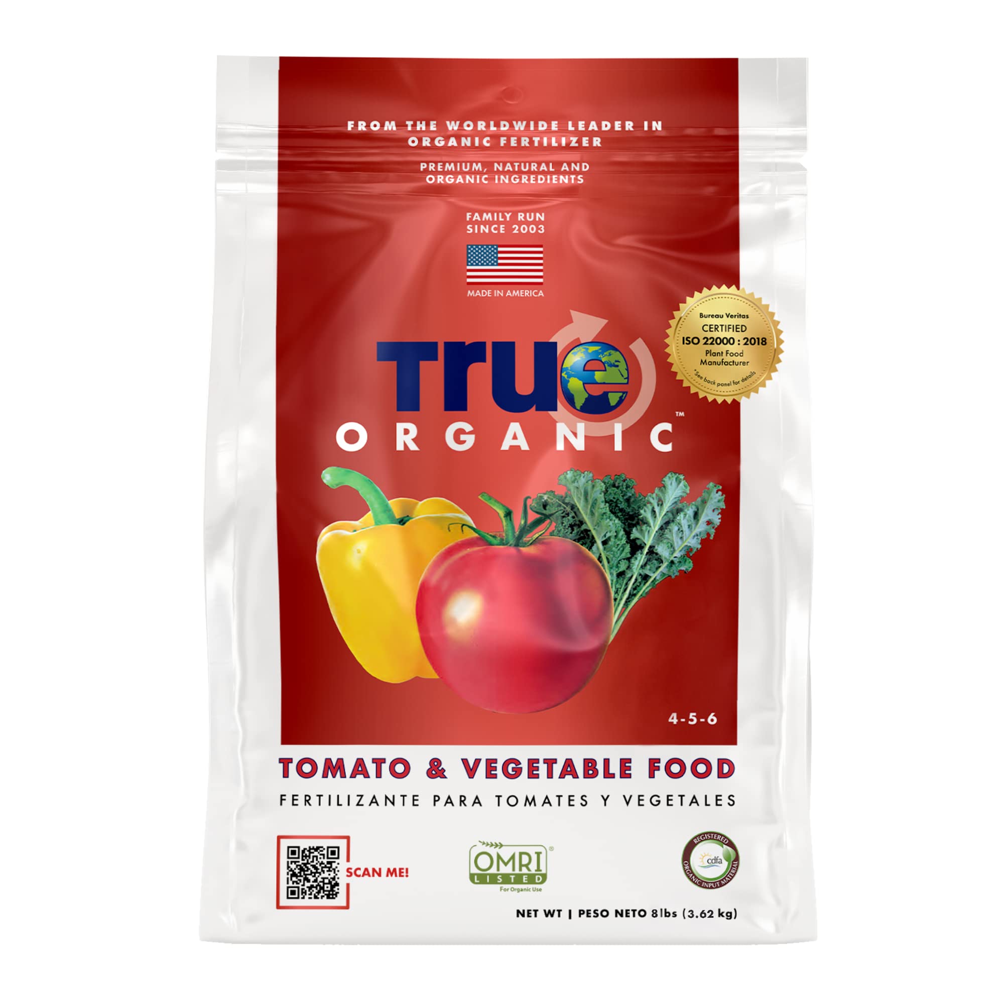 True Organic Tomato & Vegetable Food bag front for vibrant organic harvests