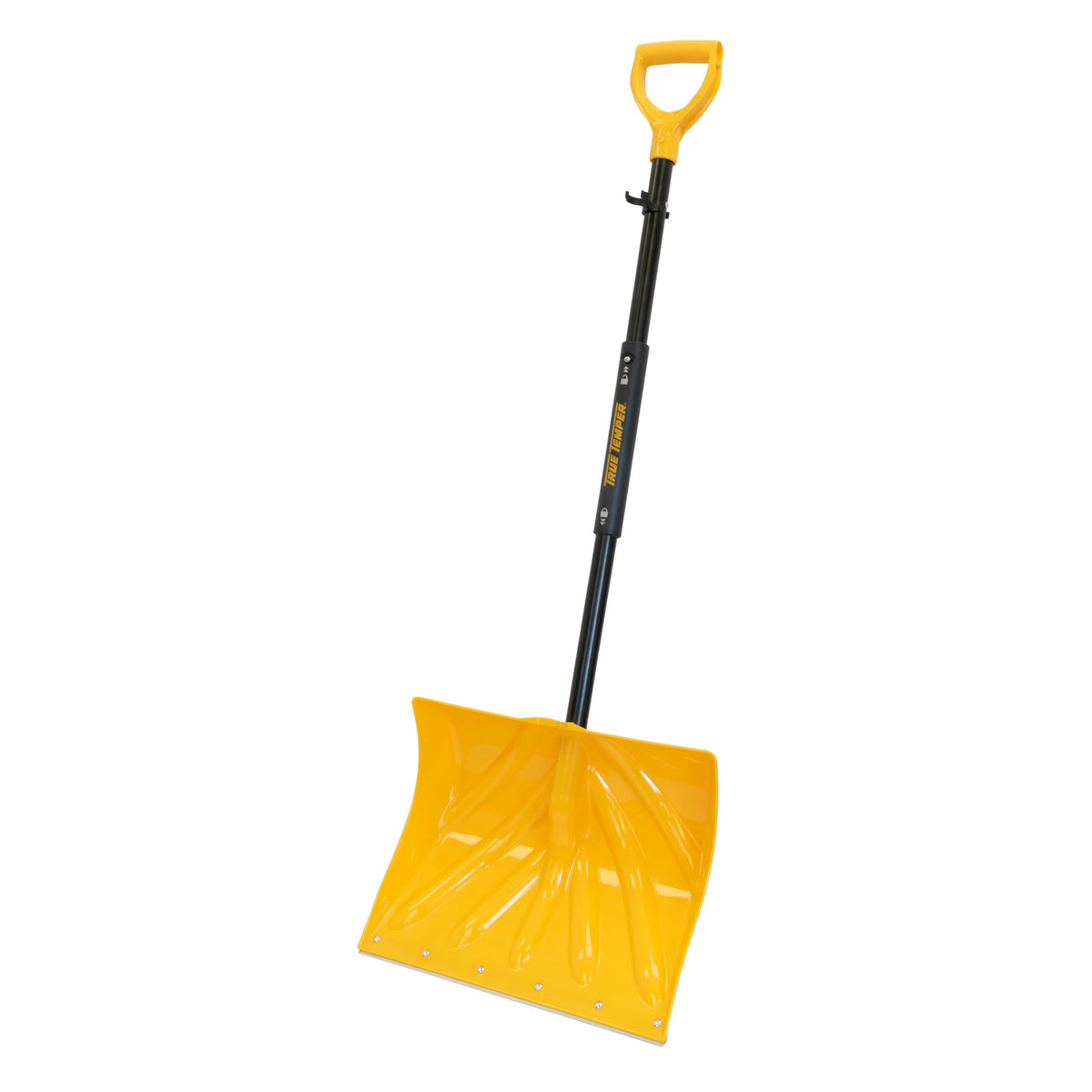 True Temper 18-inch folding snow shovel folded for compact car storage
