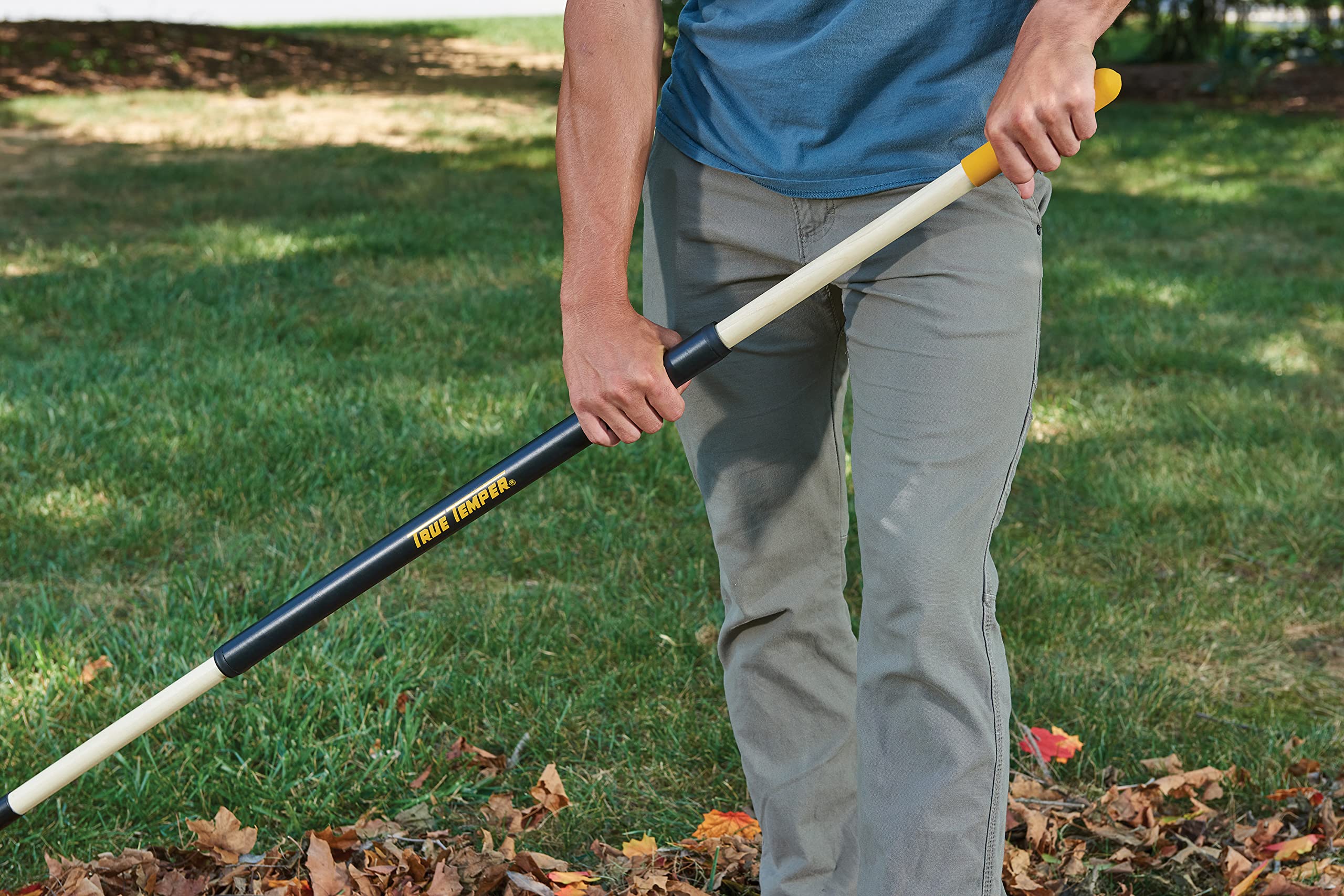 True Temper dethatching action helps lift thatch from turf while raking