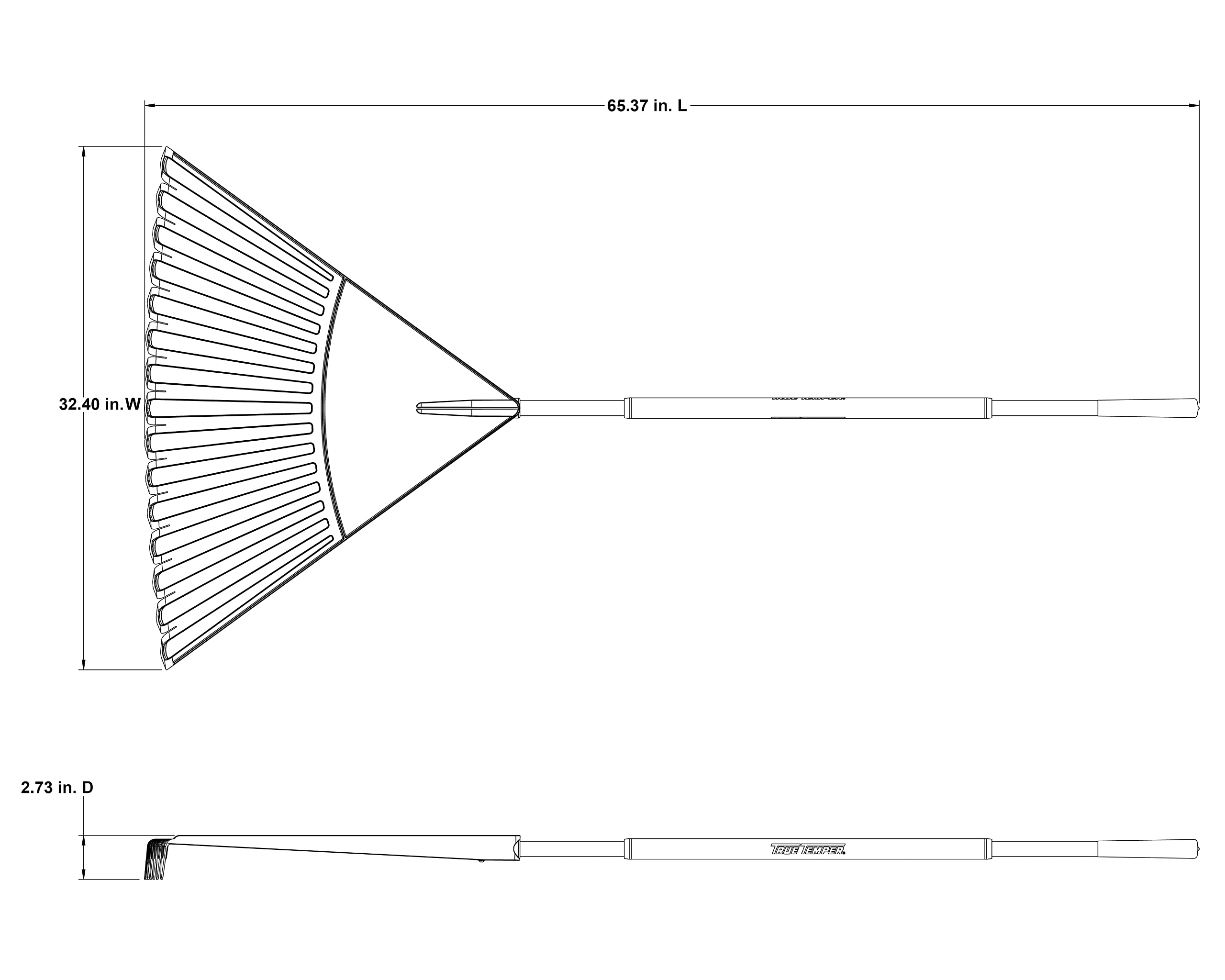 True Temper lightweight rake design speeds up cleanup.