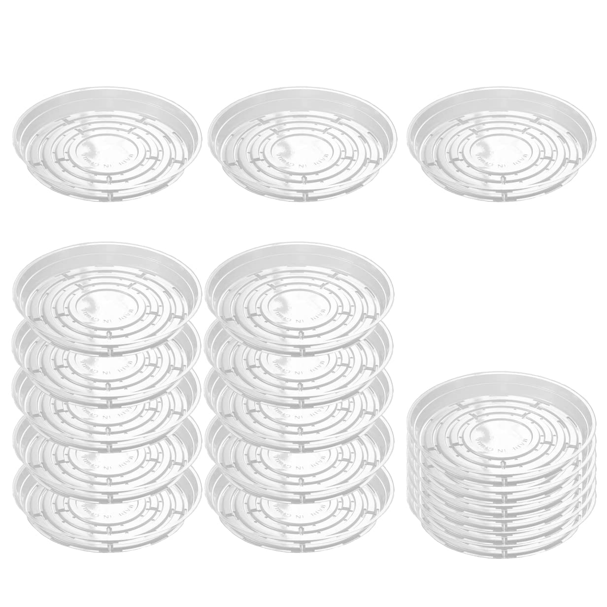 TRUEDAYS 10 inch clear plant saucer pack for indoor and outdoor use.