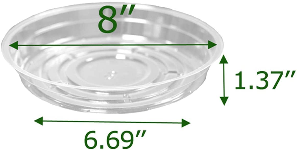 TRUEDAYS 8 inch clear plant saucer side view stabilizes pots on smooth floors
