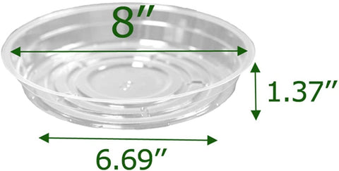 TRUEDAYS 8 inch clear plant saucer side view stabilizes pots on smooth floors