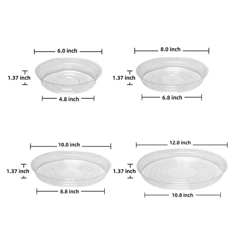 TRUEDAYS clear 10in plant saucers suitable for larger pots and moisture control