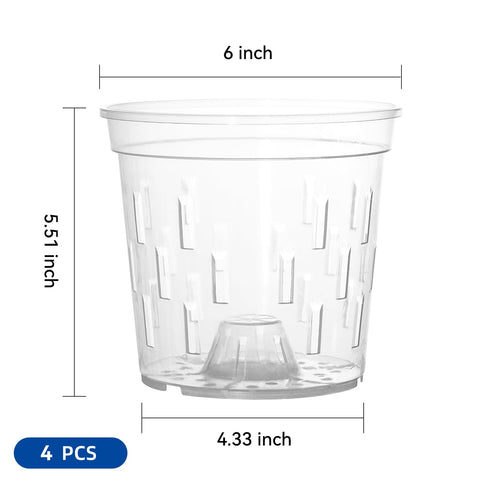 truedays orchid pot 4pack clear plastic for convenient orchid repotting.