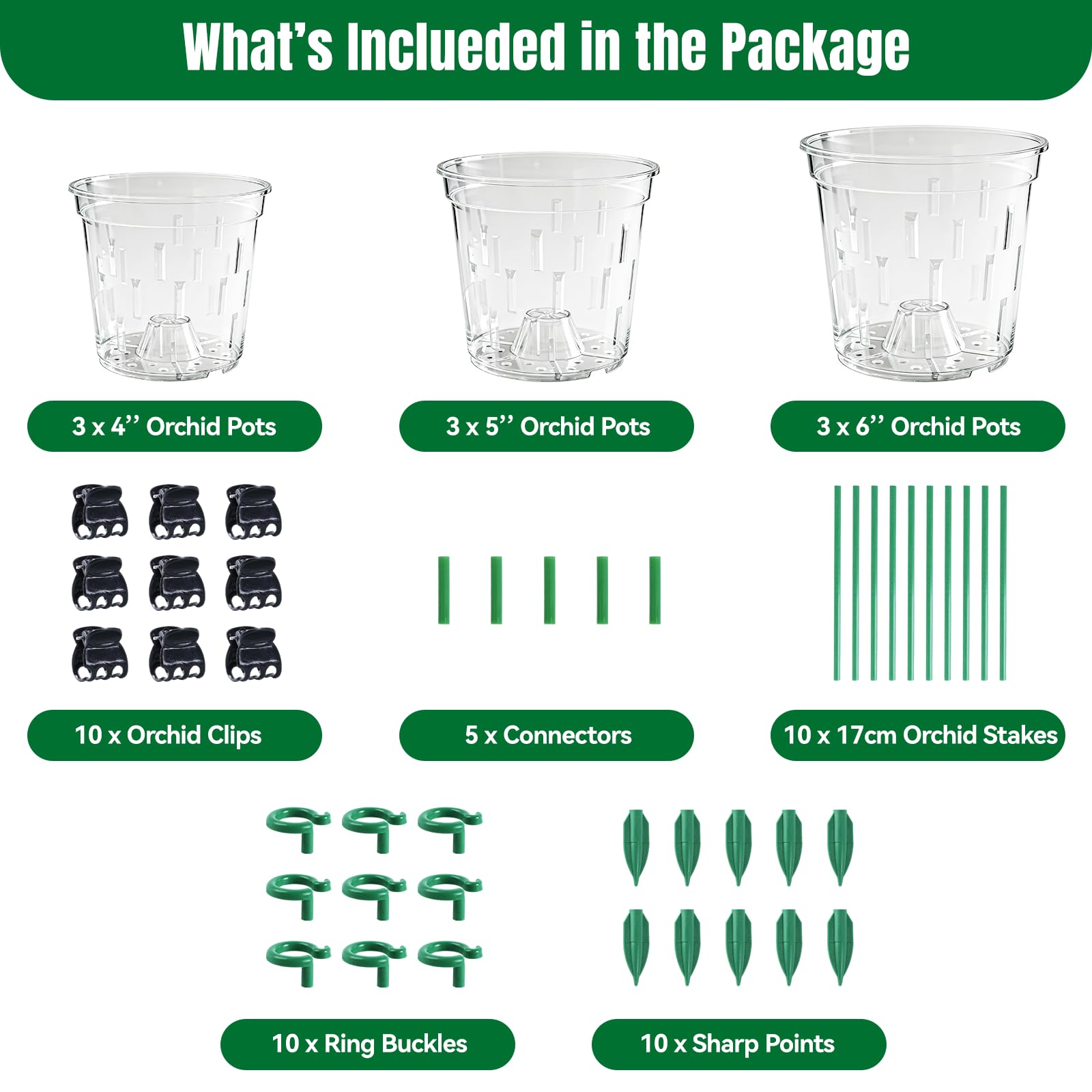 TRUEDAYS orchid pot 5-inch with clear design enables easy root observation.