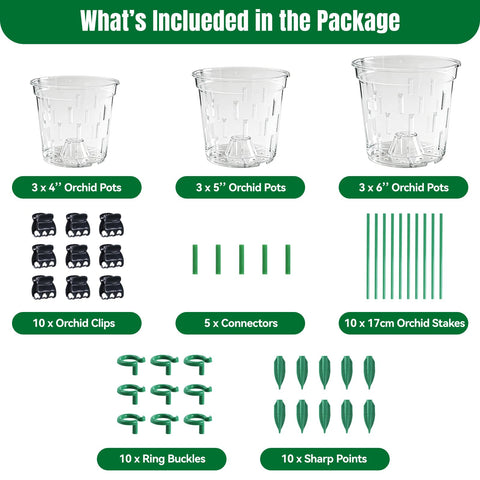TRUEDAYS orchid pot 5-inch with clear design enables easy root observation.
